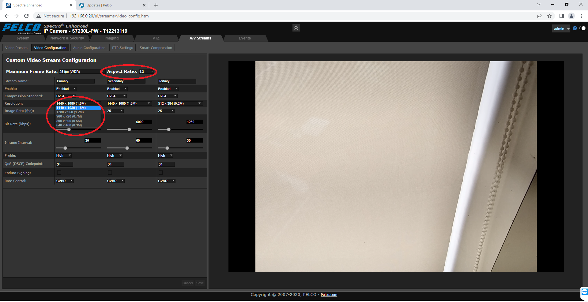 Spectra 7 FFIR - Camera not having full HD resolution(1920 x 1080)