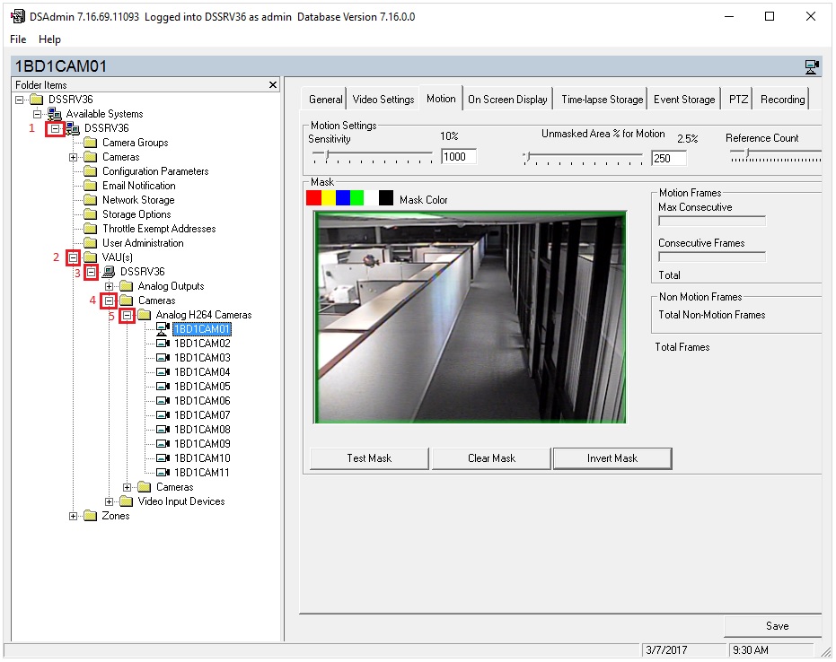 How to configure motion recording on a DigitalSentry system.