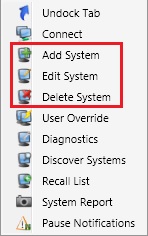 DS ControlPoint missing the Add System, Edit System and Delete System ...