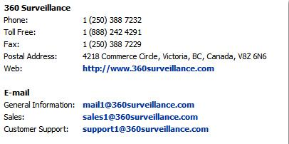 What is the contact information for 360 Surveillance for VMX200/300 ...