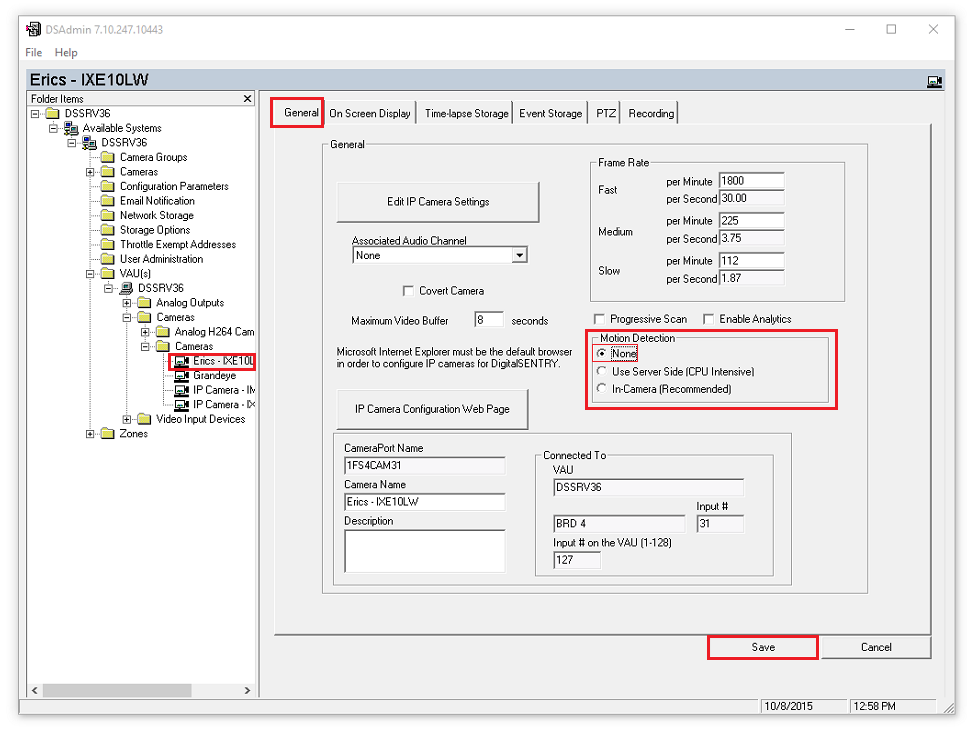 How to completely disable motion detection on a Digital Sentry video ...