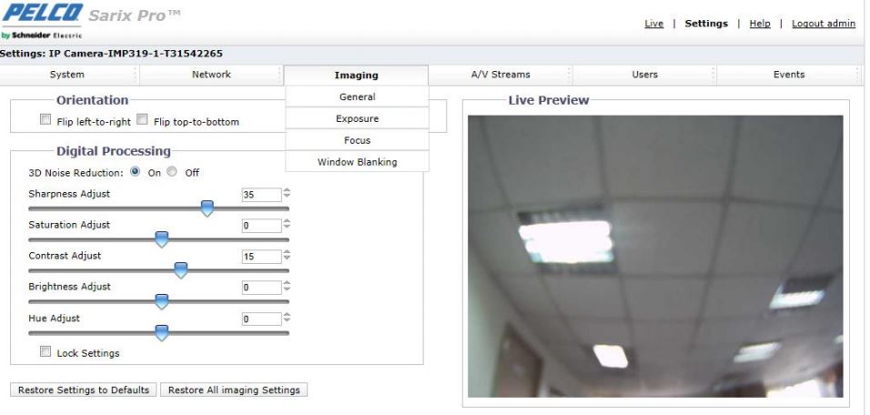 Pelco sarix default sales ip