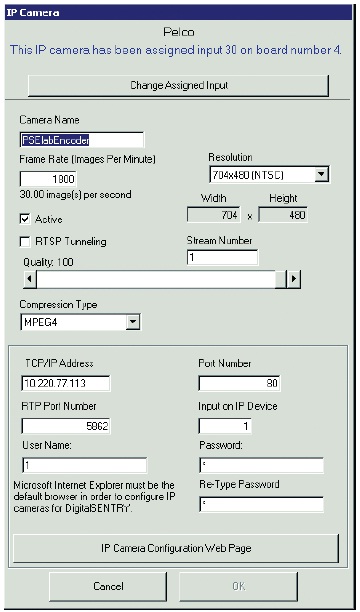 Pelco hot sale default ip