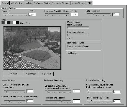 What does the Digital Sentry Motion and Alarm Detection settings mean ...
