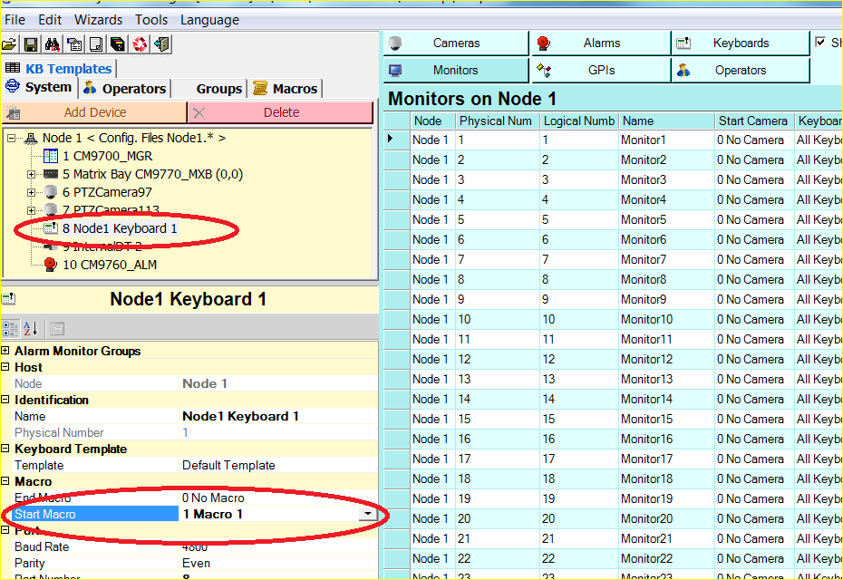 How to arm an alarm or range of alarms when using a CM9700 Matrix System.