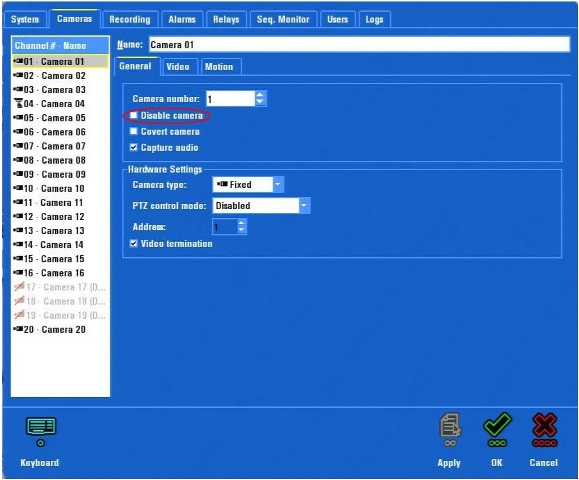 How do I program the DVR5100 Hybrid Video recorder to not record all ...