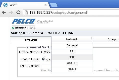 Pelco hot sale default ip