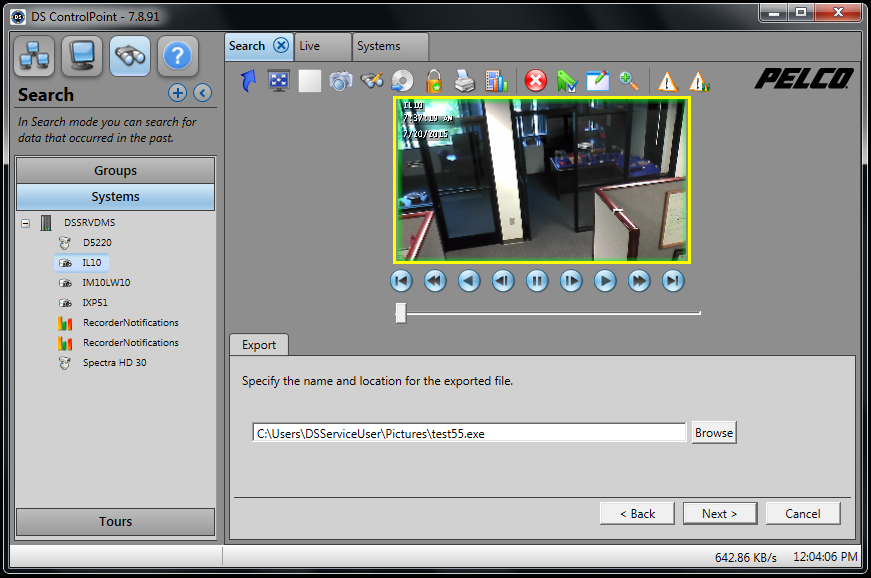 How to export video or an image using DS ControlPoint?