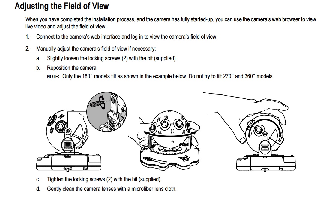 Optera field of view and image orientation.