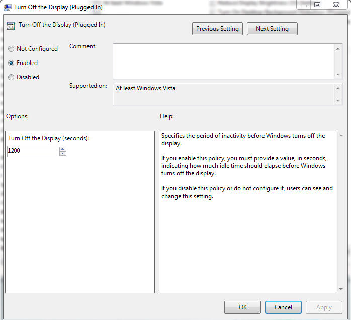How do I change or disable the default timeout setting for my display