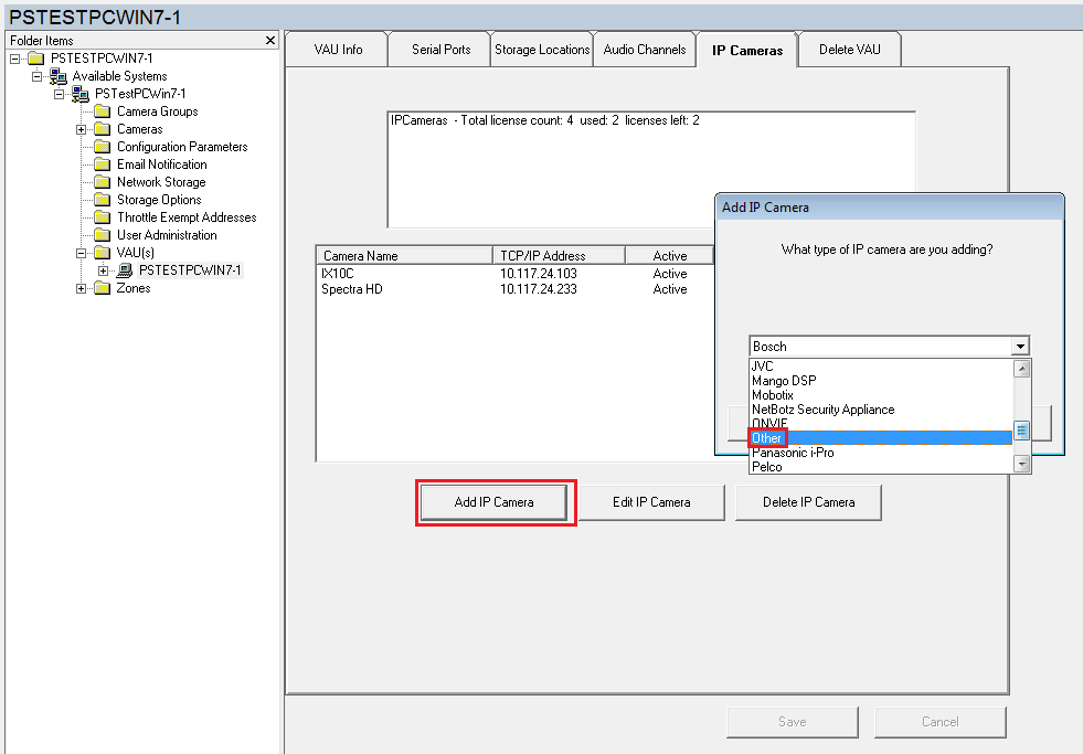 How to add and configure an IP camera RTSP stream URL to a