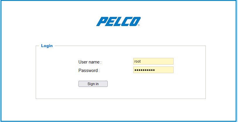 Pelco 2024 default ip