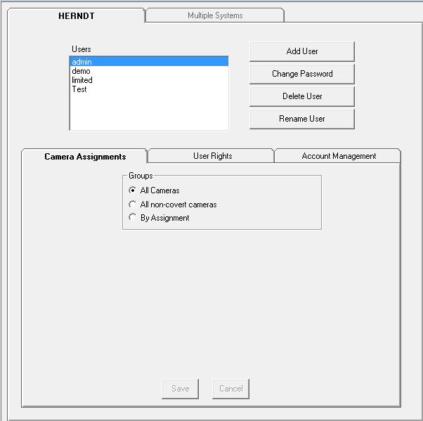 How to add or change a user account on a DigitalSentry system