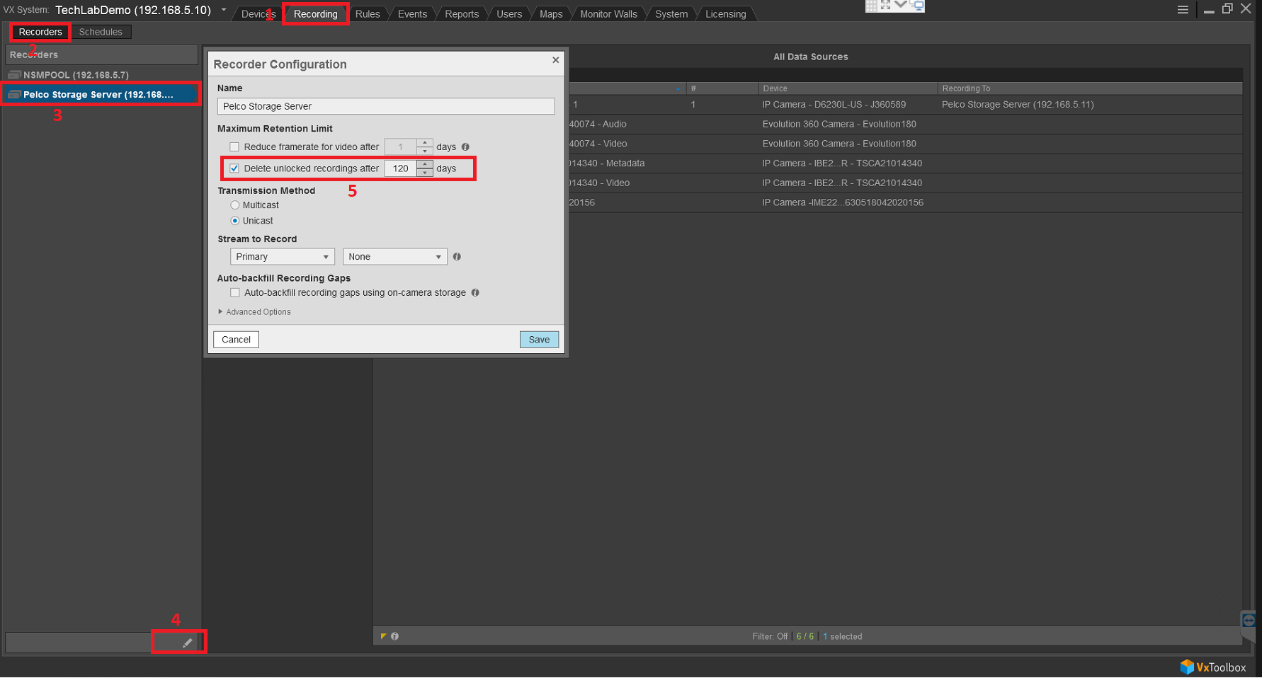VideoXpert: How to set Video Retention settings on VideoXpert Recorders.