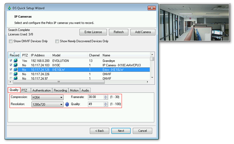 How to adjust the Name, Resolution, Frame Rate, or Quality of an IP