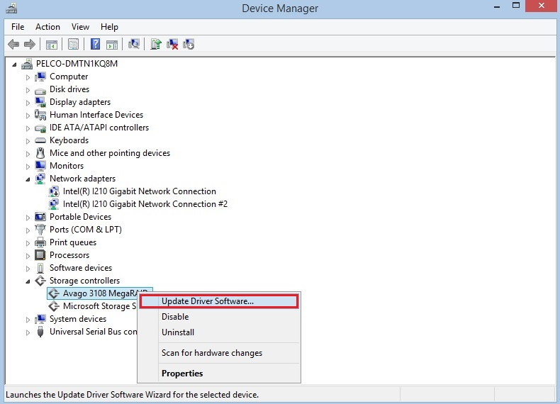 VxS: How to update the Windows Drivers for the RAID controller