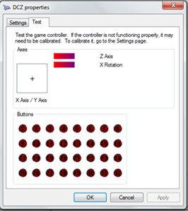 Calibrate DCZ Joystick in Microsoft Windows