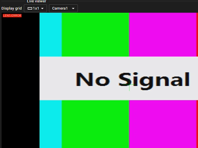 Issue with lens error on Nexos web interface